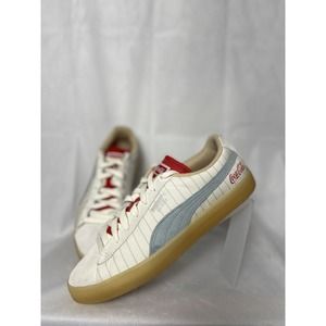 Size 10 - PUMA Coca-Cola x Suede White Slate Pinstripes Men’s sneakers